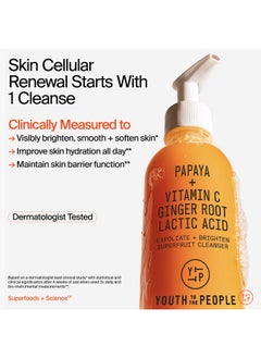 Youth To The People Youth To The People Superfruit Gentle Exfoliating Facial Cleanser (5 fl oz), Papaya and Vitamin C Face Wash, Exfoliate + Brighten, Radiant + Glowing Skin, Energizing Scent, Vegan  - Image 3