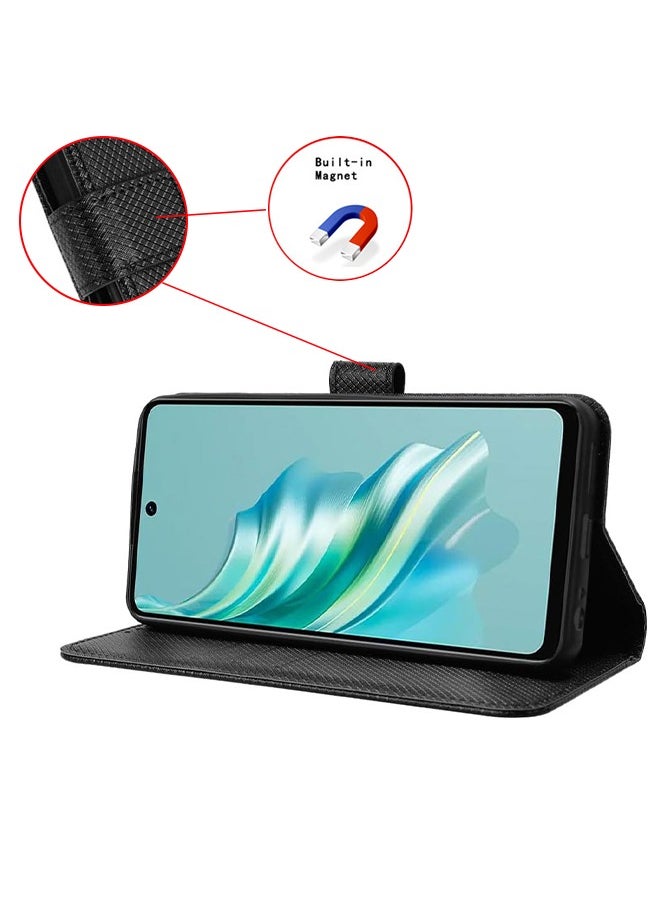 X-level Case Cover for Tecno Spark 20 4g With Full Body Camera Lens Protector PU Leather Flip Folio Wallet Card Holder Shockproof Protective Back Cover With Release Hand Phone Daily Video Kickstand  - Image 3
