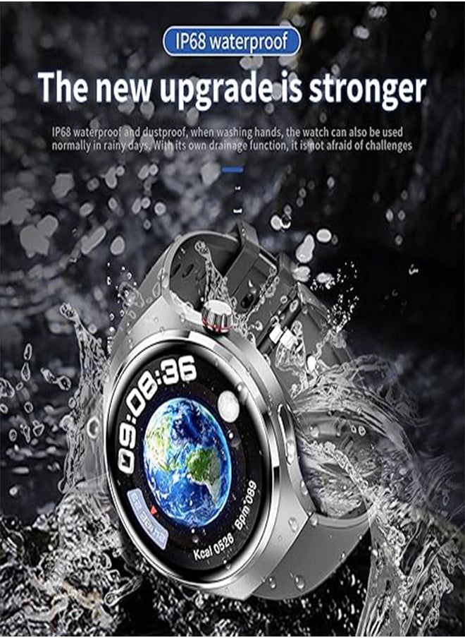 Mark Fairwhale - GT4 Pro Smart Watch Men NFC HD Heart Rate Bluetooth Call SmartWatches Compass, IP68 waterproof (Black) - Image 1