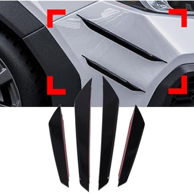 Luocute Front Bumper Lip Splitter Spoiler 4pcs, Accessories Air Chin Body Kit, Front Bumper Side Splitter Glossy Black Improve Streamline Decorative for STI VB 2022 Onwards - Image 5