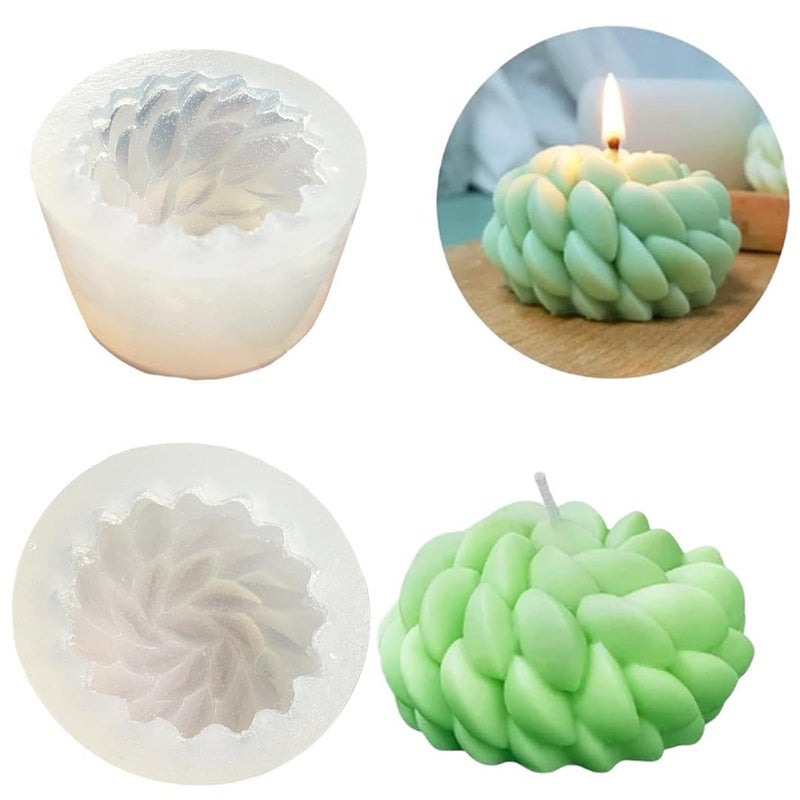 UKIYO INTERNATIONAL UKIYO international Santa Ana Flower Candle Mold Silicone Round Wax Mould Soap Resin Art Craft Moulds Chocolate Molds - Image 3