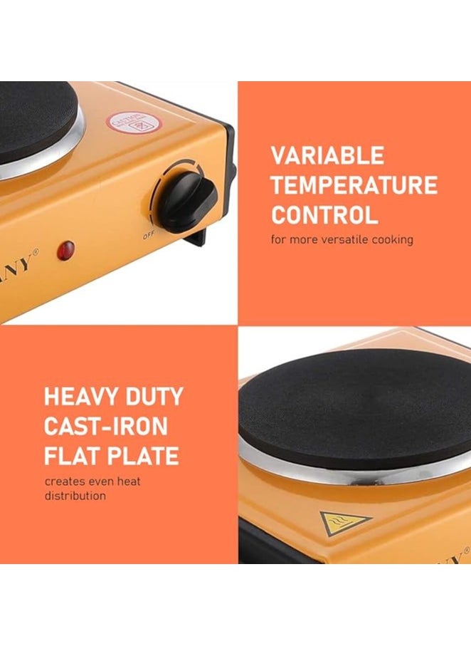 1000W Electric Hot Plate, Cast Iron, Temperature Control with Power Indicator Lights, Easy to Clean Hot Plate by Sokany SK-100A