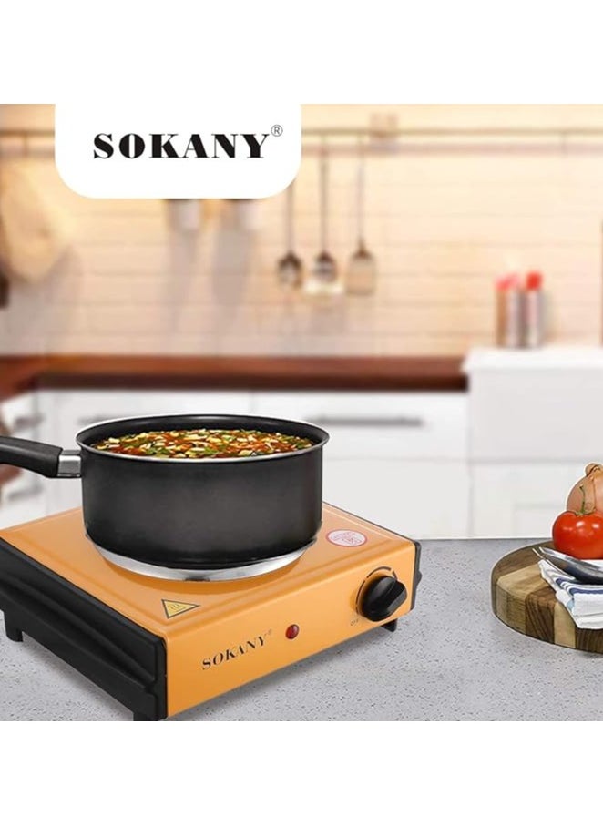 1000W Electric Hot Plate, Cast Iron, Temperature Control with Power Indicator Lights, Easy to Clean Hot Plate by Sokany SK-100A
