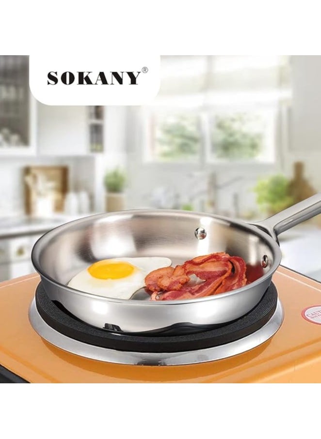 1000W Electric Hot Plate, Cast Iron, Temperature Control with Power Indicator Lights, Easy to Clean Hot Plate by Sokany SK-100A