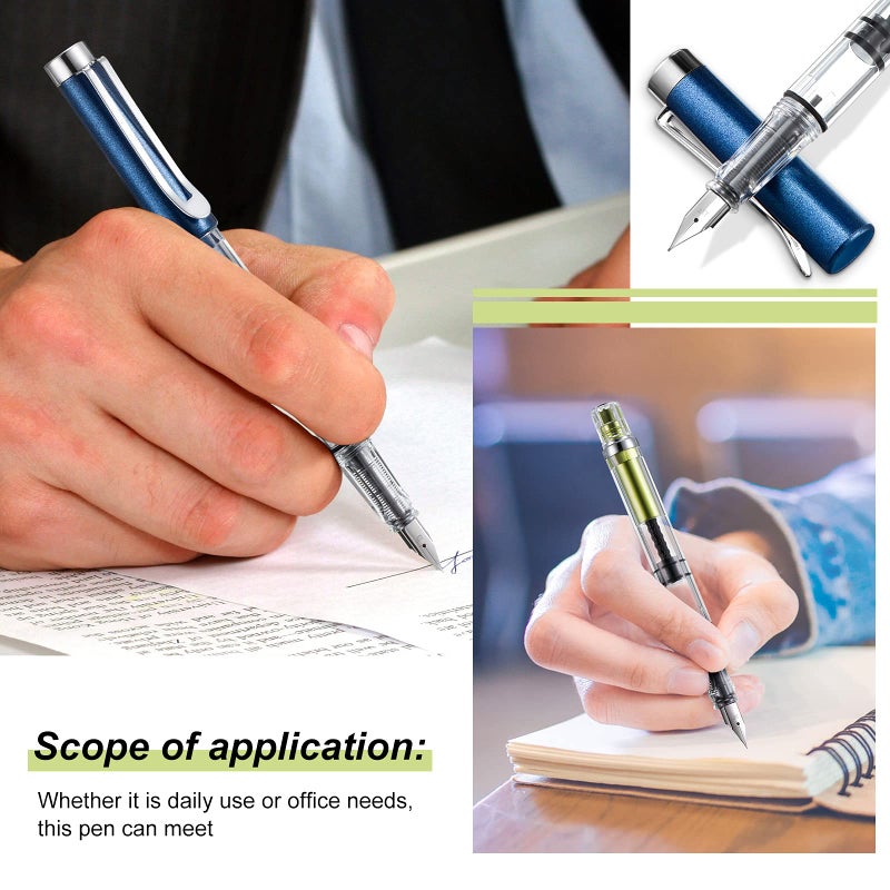 Epakh قلم حبر سائل شفاف من إيباهك 4 قطع مع خزان قابل لإعادة التعبئة قلم رفيع للغاية لكتابة الخط والرسم والتوقيع في المدرسة ودفتر القصاصات والرسومات - Image 4