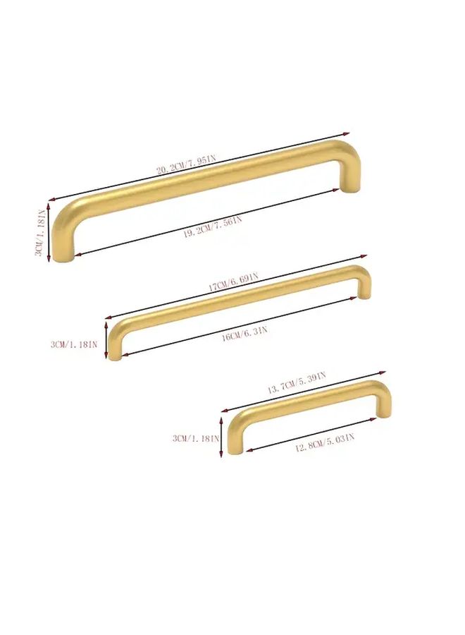 12 Pcs Golden Aluminum Alloy Round Tube Pulls For Cabinet Drawers Child Safe - Image 3