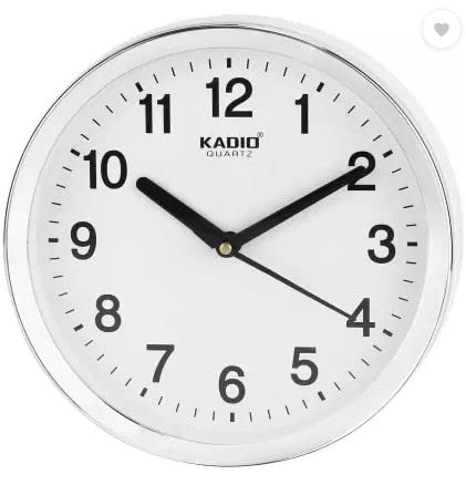 Kadio Analog 20 cm X 20 cm Wall Clock (White, with Glass, Standard) - Image 1