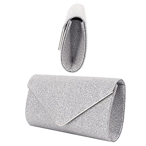 Naimo Dazzling Small Clutch Glitter Evening Bag Flap Envelope Handbag Cocktail Party Purse with Chain - Image 5