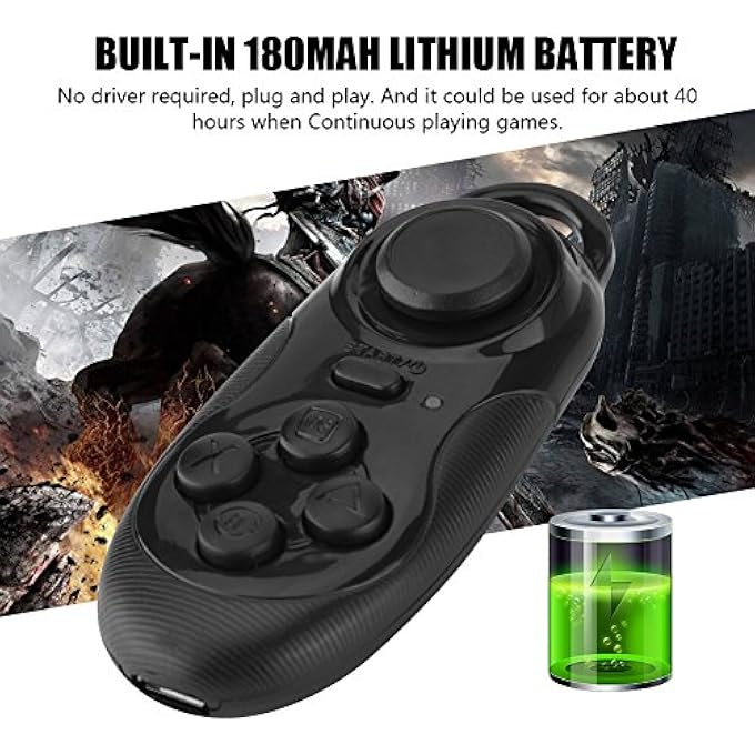 rayihni GAMEPAD BLUETOOTH, MINI WIRELESS BLUETOOTH 3.0 REMOTE GAMEPAD GAME CONTROLLER JOYSTICK SELFIE TIMER REMOTE CONTROLLER. - Image 3