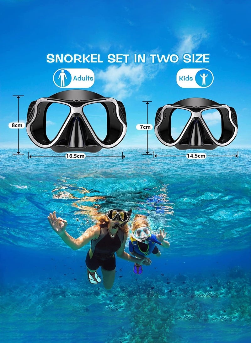Arabest Adult Snorkeling Gear, Dry Snorkel Set,Scuba Mask,180° Panoramic Wide Field of ViewProfessional Snorkeling GearFree Breathing Snorkeling Mask (Black) - Image 5