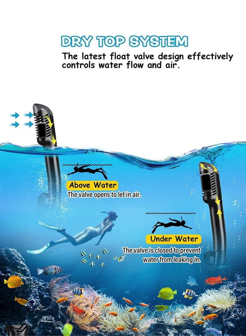 Arabest Adult Snorkeling Gear, Dry Snorkel Set,Scuba Mask,180° Panoramic Wide Field of ViewProfessional Snorkeling GearFree Breathing Snorkeling Mask (Black) - Image 4
