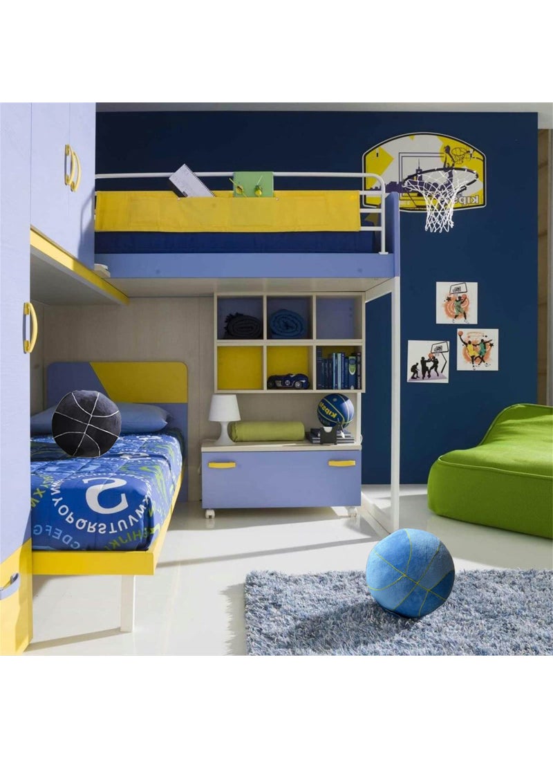 YRXRUS YRXRUS Blue Basketball Pillows  Toys Ball Pillow Gift  Cute Room Decor  3D Ball Pillow  Ultra Soft Plush Velvet Pillows for Boys Girls  Indoor Outdoor Home Decor 9.5x9.5 Inch  - Image 4