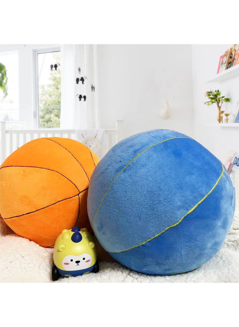 YRXRUS YRXRUS Blue Basketball Pillows  Toys Ball Pillow Gift  Cute Room Decor  3D Ball Pillow  Ultra Soft Plush Velvet Pillows for Boys Girls  Indoor Outdoor Home Decor 9.5x9.5 Inch  - Image 3