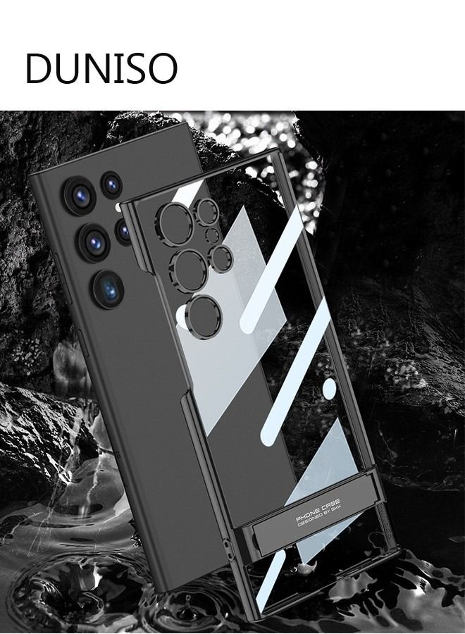 DUNISO Samsung Galaxy S23 Ultra Case, S23 Ultra Slim Stand Case, Galaxy S23 Ultra Case Supports Wireless Charging [Adjustable Stand, Anti-Drop, Anti-Fingerprint, All-Around Protection] Black - Image 2