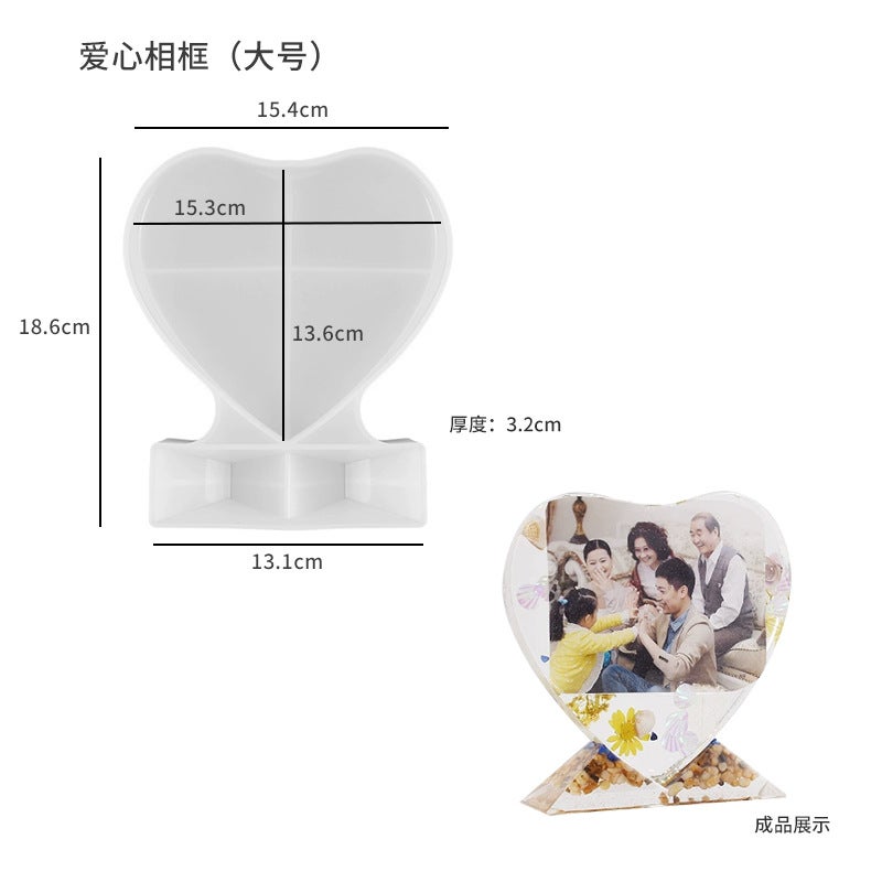 Glue Dropping Mirror Po Frame Ornaments Mirror Multi-Style Large Small Size Love Square Combination Po Frame Silicone Mold - Image 1