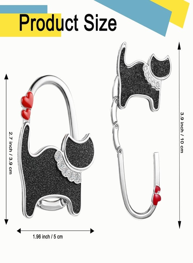 KUNHEHO Purse Hook for Table Butterfly and Cat Design Foldable Handbag Hanger Folding Holder(Black) - Image 4