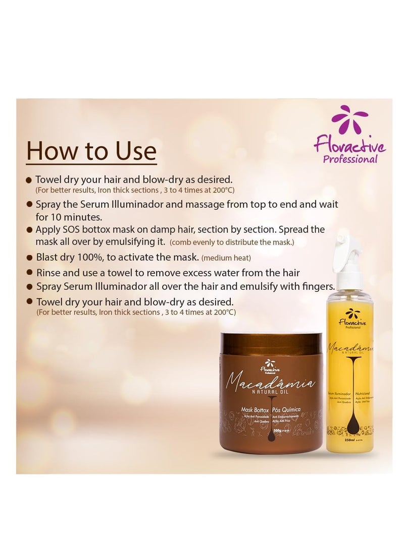 Floractive Macadamia Natural Oil Bottox Hair Mask – 500g | Post-Chemical Treatment Repair - Image 5