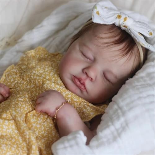 ROSHUAN Realistic Reborn Baby Dolls  20 Inch Silicone Full Body Vinyl Lifelike Newborn Baby Dolls Loulou Girl Real Life Sleeping Baby Doll Washable Toy for Kids Age 3 Gifts - Image 1