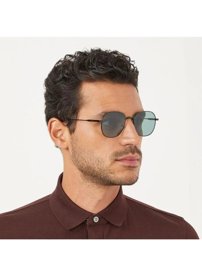 30Sundays BOUND Men Green Sunglasses - Frame Material: Metal - Lens Color: Green- Frame Color: Black - Full Rim