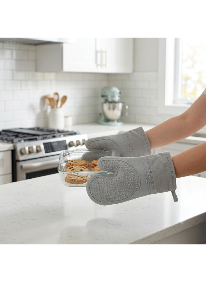 Hope 2-Piece Oven Gloves, Heat Resistant Pot Holders with Silicone Non-Slip Surface and Cotton Interior, Kitchen Gloves for Handling Hot Pots, Pans, Cookware and Baking Trays During Cooking - Image 1