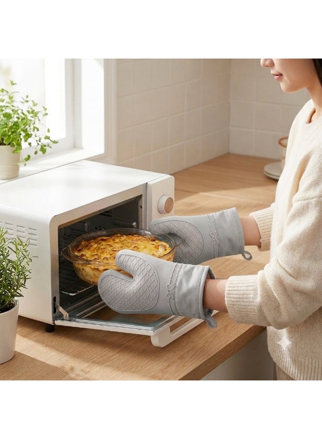 Hope 2-Piece Oven Gloves, Heat Resistant Pot Holders with Silicone Non-Slip Surface and Cotton Interior, Kitchen Gloves for Handling Hot Pots, Pans, Cookware and Baking Trays During Cooking - Image 2