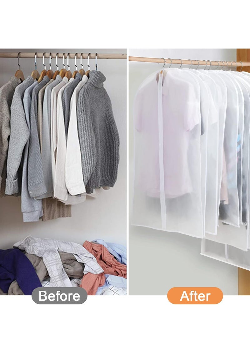 Garment Bags for Hanging Clothes, Set of 12 Suit Bags Dust-Resistant Clothes Cover Bags PEVA Breathable Clothes Protectors with Full Zipper for Closet Storage(60×80/100/120cm) ﻿ - Image 2