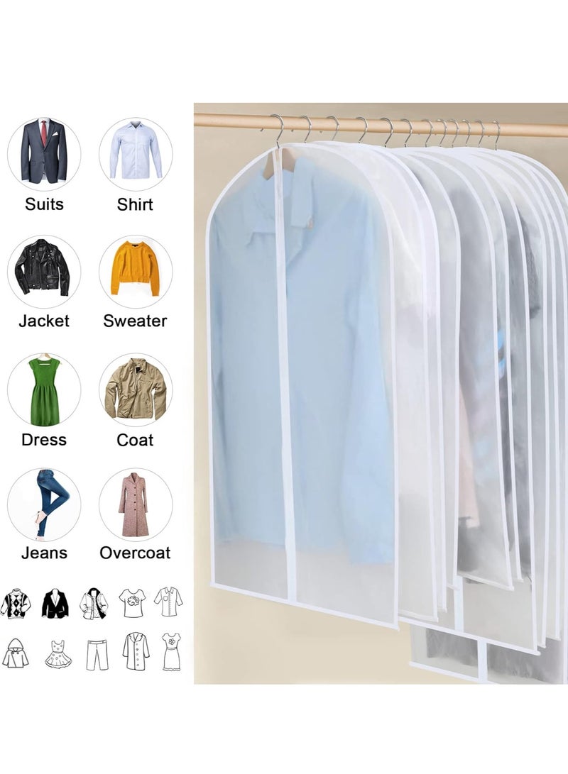 Garment Bags for Hanging Clothes, Set of 12 Suit Bags Dust-Resistant Clothes Cover Bags PEVA Breathable Clothes Protectors with Full Zipper for Closet Storage(60×80/100/120cm) ﻿ - Image 3