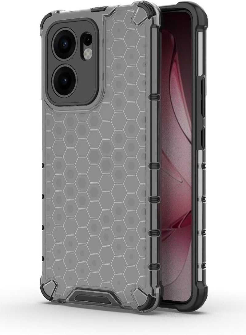 Case Cover Honeycomb Case Shockproof Camera Protection Cover Compatible with Oppo Reno 13F (Grey &Black) - Image 1