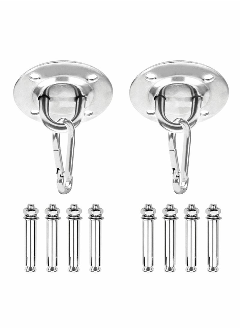 Y&D - 2 Set Ceiling Hook, Hanging Chair Swing Hook Hammock Hooks Kit Stainless Steel Mount Heavy Duty for Porch Yoga Gym - Image 1