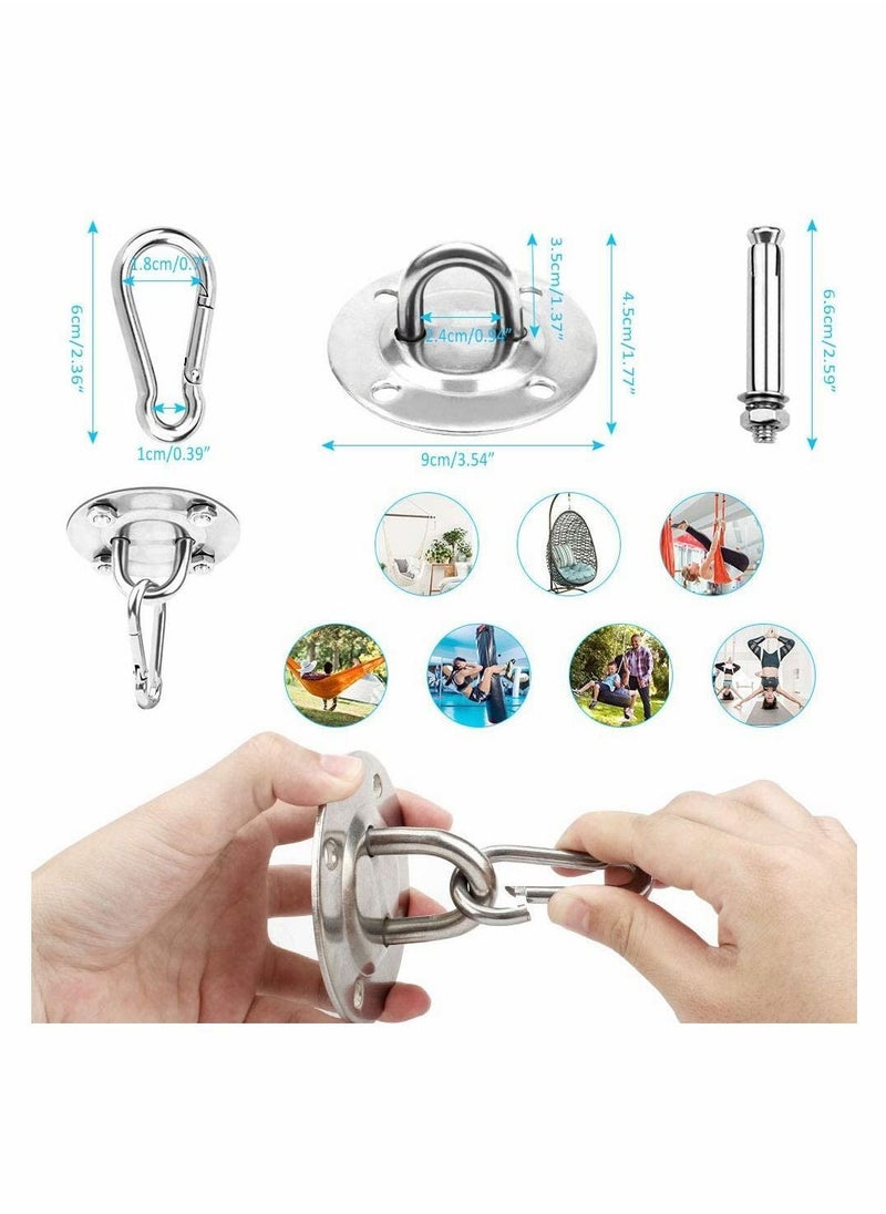 Y&D - 2 Set Ceiling Hook, Hanging Chair Swing Hook Hammock Hooks Kit Stainless Steel Mount Heavy Duty for Porch Yoga Gym - Image 1