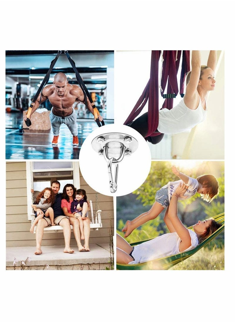 Y&D - 2 Set Ceiling Hook, Hanging Chair Swing Hook Hammock Hooks Kit Stainless Steel Mount Heavy Duty for Porch Yoga Gym - Image 1