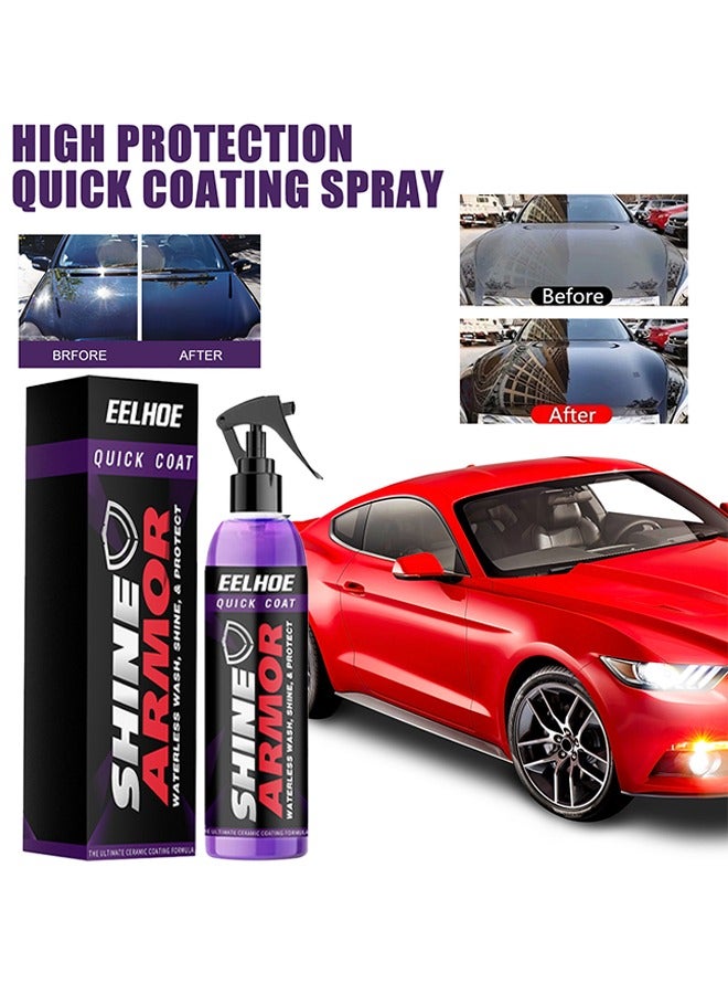 EELHOE Shine Armor Waterless Wash - Fast car Ceramic Coating Spray, Plastic Parts refurbisher, Fast fine Scratch Repair, car Scratch Nano Repair Spray,High Protection Crystal Coating 100ml - Image 1