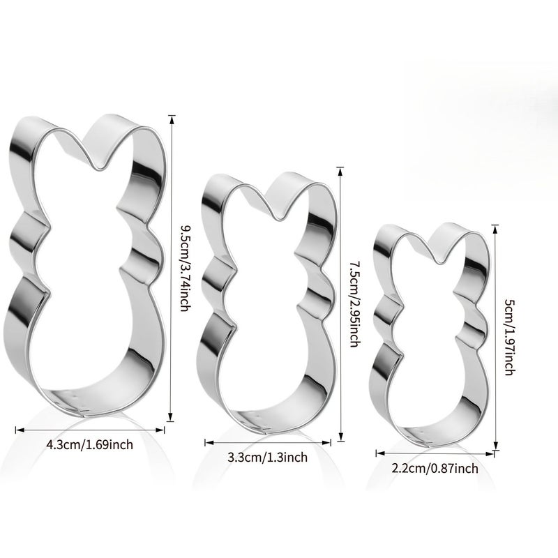 Cute Rabbit Set Oversized Bunny Cookie Cutter Easter Baking Mold Thick 430 Stainless Steel Easy Clean - Image 3