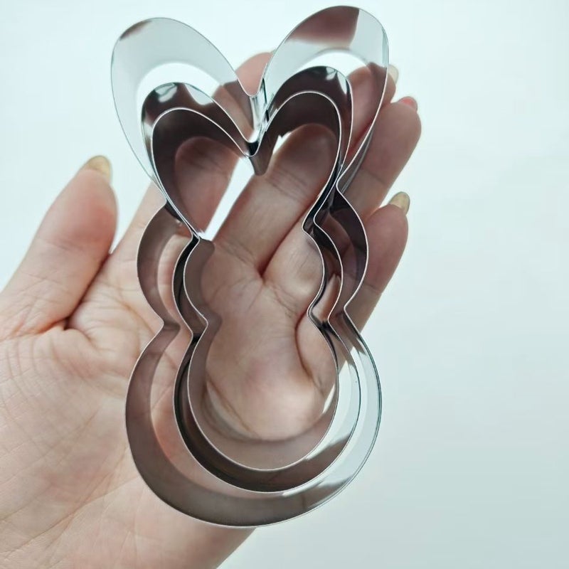 Cute Rabbit Set Oversized Bunny Cookie Cutter Easter Baking Mold Thick 430 Stainless Steel Easy Clean - Image 2