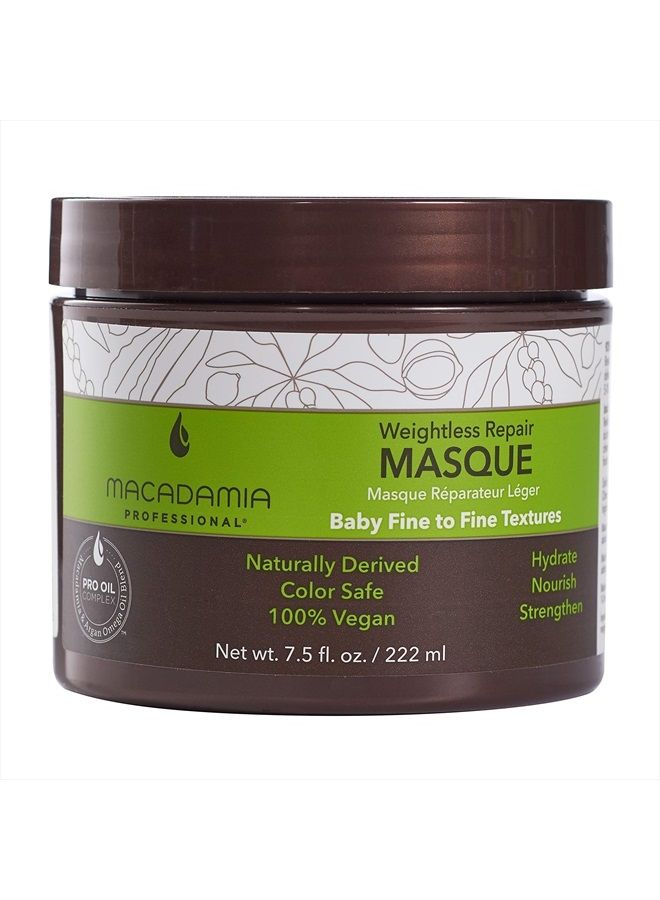 Macadamia Professional Hair Care Products Weightless Repair Hair Masque - For Thin Fine Hair - Color-Safe, Cruelty-Free and 100% Vegan - 7.5 Fl. Oz. - Image 1