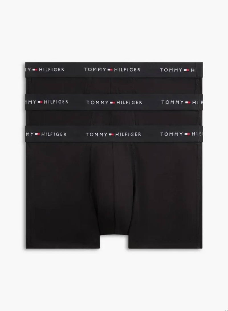 TOMMY HILFIGER 3-Pack Signature Logo Contrast Waistband Trunks - Image 1