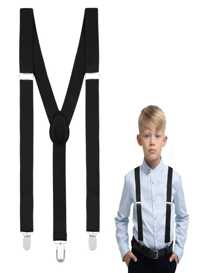 Crahalen Suspenders for Boys,Black Suspenders,Suspender for Kids,Boys Toddler Suspender,50s Outfit for Boy,Old Man Costume for Kids,Halloween Accessory for Chirldren - Image 1