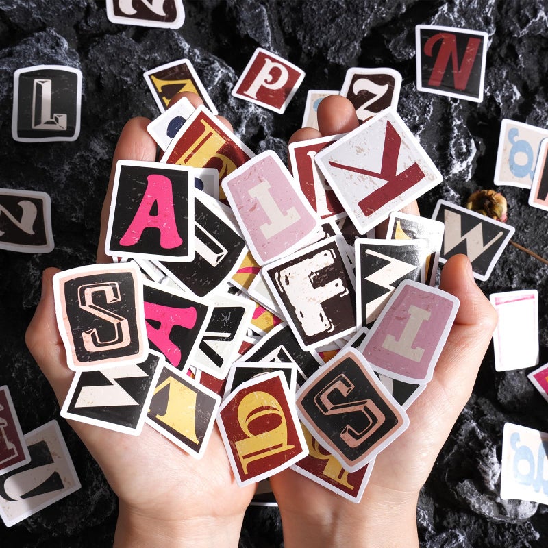 Obujopal 52 Pcs Scrapbook Alphabet Letter Stickers for Journal Collage Card Making Diary Planer Notebook Envelope Letter Laptop Phone Case Gift Wrapping Craft Decoration - Image 3