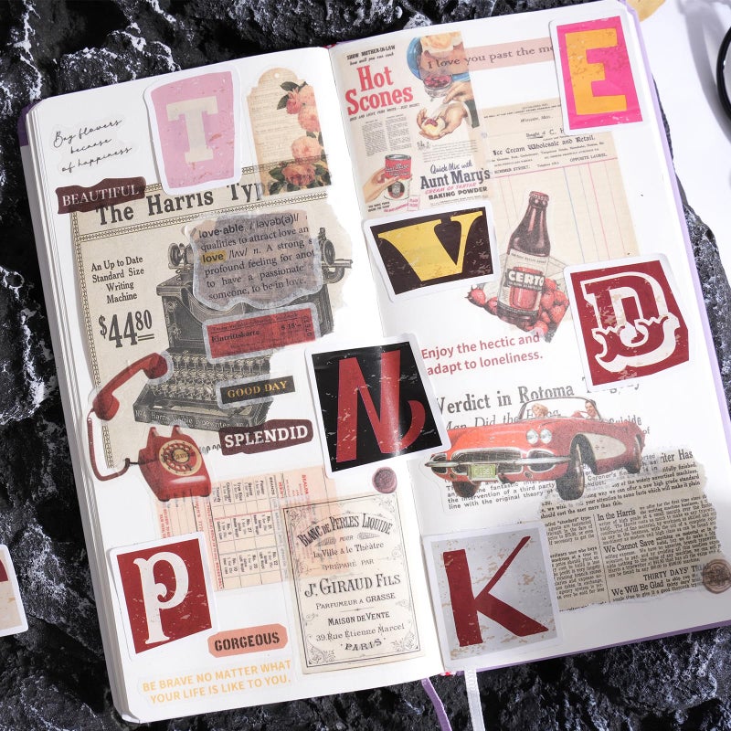 Obujopal 52 Pcs Scrapbook Alphabet Letter Stickers for Journal Collage Card Making Diary Planer Notebook Envelope Letter Laptop Phone Case Gift Wrapping Craft Decoration - Image 4