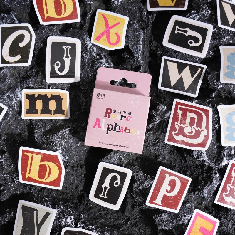 Obujopal 52 Pcs Scrapbook Alphabet Letter Stickers for Journal Collage Card Making Diary Planer Notebook Envelope Letter Laptop Phone Case Gift Wrapping Craft Decoration - Image 2