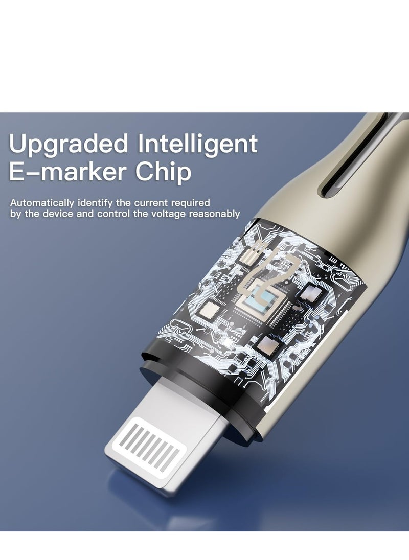 Majesty - iPhone Charger Cable - USB-C to Lightning Cable Braided Cord 27W High Quality Zinc Alloy Fast Charging Cord for iPhone 14/14 Pro/14 Plus/14 Pro Max, iPad Pro, iPhone 8-13 Series  1M - Image 1