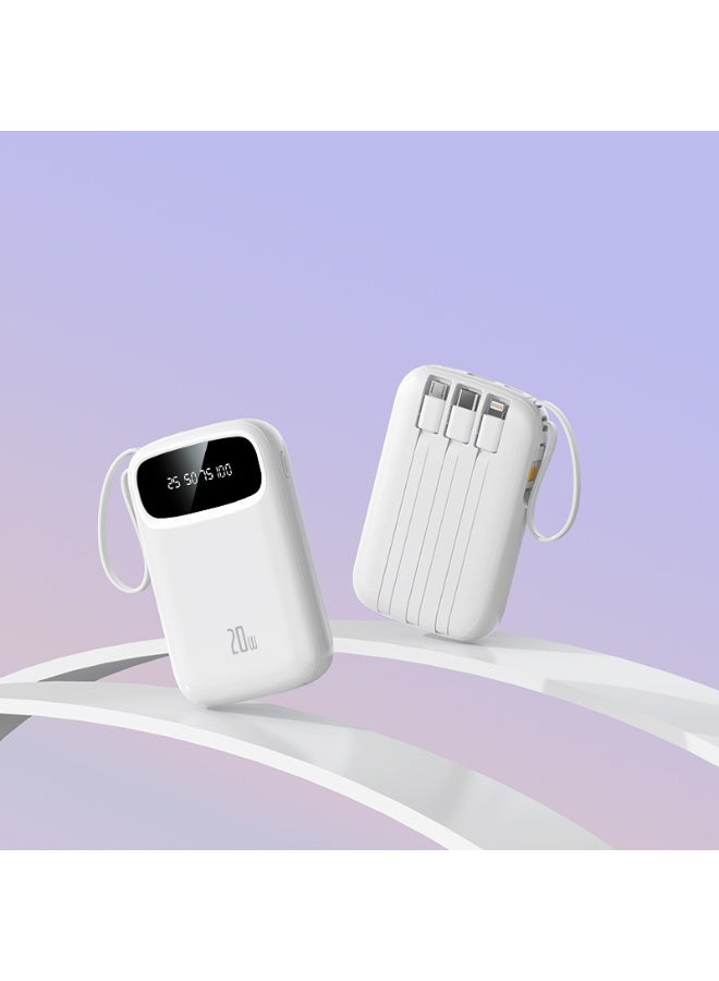 10,000mAh Mini Power Bank with Super Fast Charge and Built-in Cable - Image 1