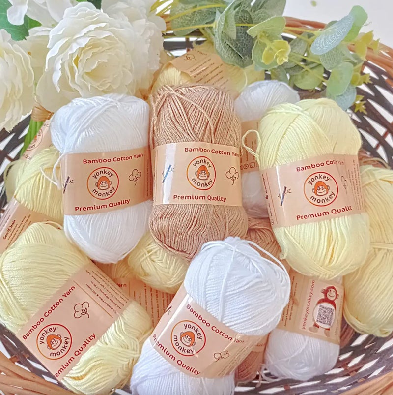 Yonkey Monkey 10-Pack of Yonkey Monkey 500 Grams Yarn - 70% Rayon derived from Bamboo, 30% Cotton - Imported - Pea Green 9012 - Image 5