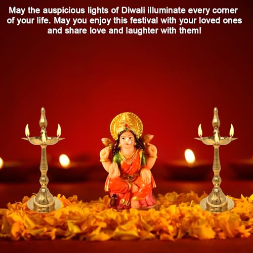 Hashcart Brass Kerala Diya for Puja (14 inch, Set of 2) - Diya for Pooja - Kutthu Vilakku Samai Diya for Puja Diwali Decorations - Indian Diwali Gifts Hashcart® - Image 5