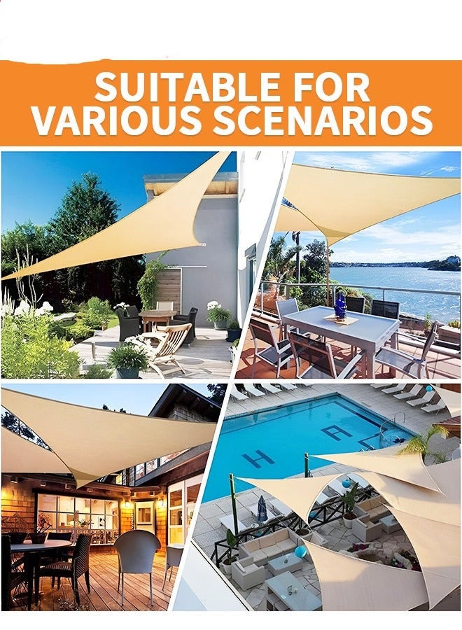 Arabest Sun Shade Sail Triangle Block Canopy For Patio Backyard Lawn Garden Activities,Sun And UV Protection,Sand (3m x 3mx3m) - Image 5
