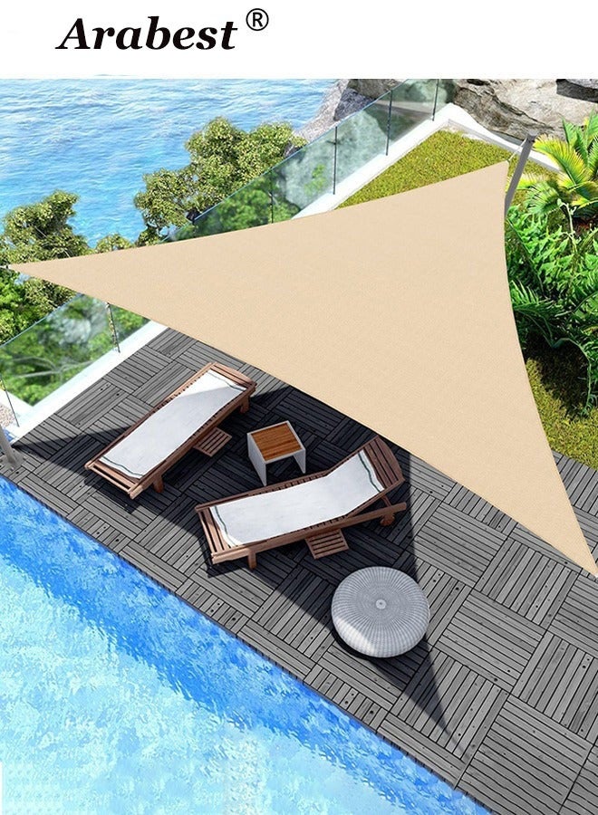 Arabest Sun Shade Sail Triangle Block Canopy For Patio Backyard Lawn Garden Activities,Sun And UV Protection,Sand (3m x 3mx3m) - Image 1