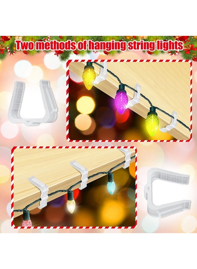 SelfTek 60 Pcs Christmas Light Clips Hooks, 1 5/8" Fascia Board Clips, Weatherproof Plastic Gutter Clips for Hanging Outdoor Lights, Holiday Light Clips Light Hangers for Roof Gutter Fence Eave-White - Image 4