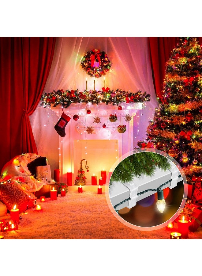 SelfTek 60 Pcs Christmas Light Clips Hooks, 1 5/8" Fascia Board Clips, Weatherproof Plastic Gutter Clips for Hanging Outdoor Lights, Holiday Light Clips Light Hangers for Roof Gutter Fence Eave-White - Image 5