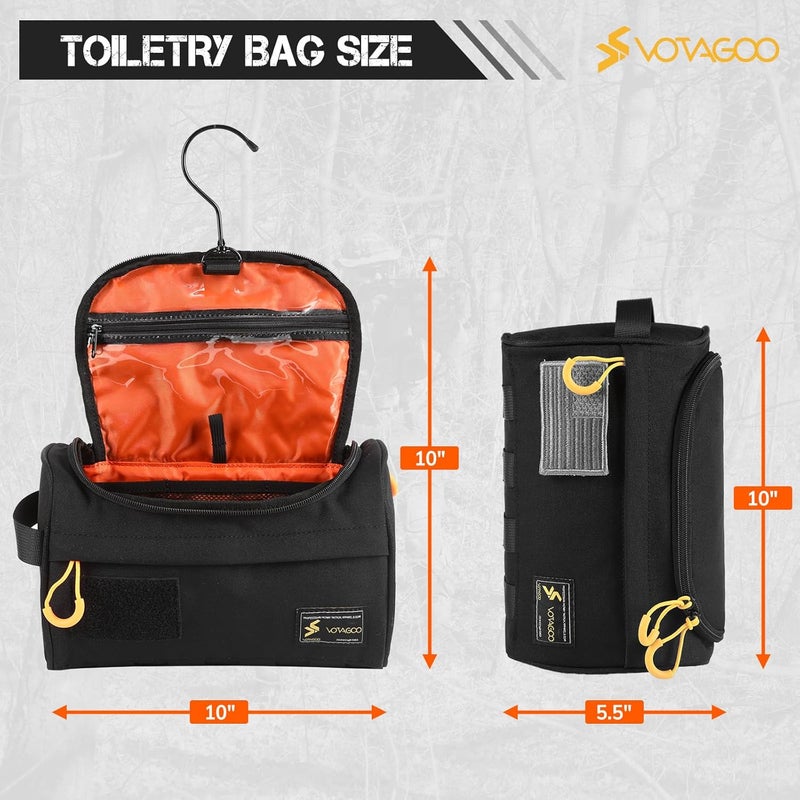 واتاغو حقيبة مستلزمات النظافة GEAR، سوداء، حقيبة عملية للرجال مزودة بخطاف - Image 2