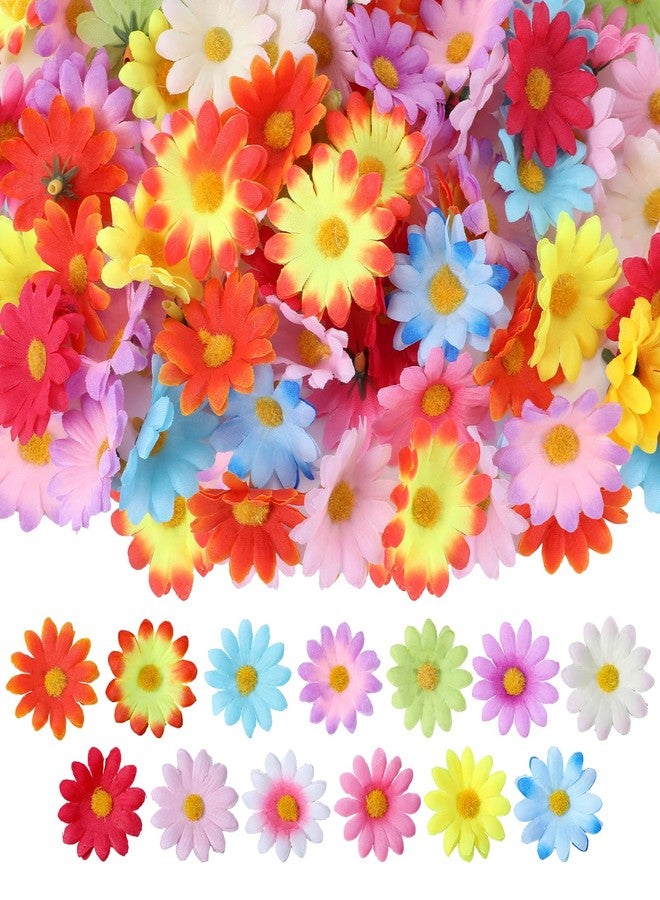 Macuezu 100 Pcs Fabric Daisy Flower, 4 cm Artificial Daisies, Small Fake Flowers, Mini Faux Flowers for Crafts for Easter Bonnet, DIY Wreath Wedding Craft Party Table (Mixed Color) - Image 1